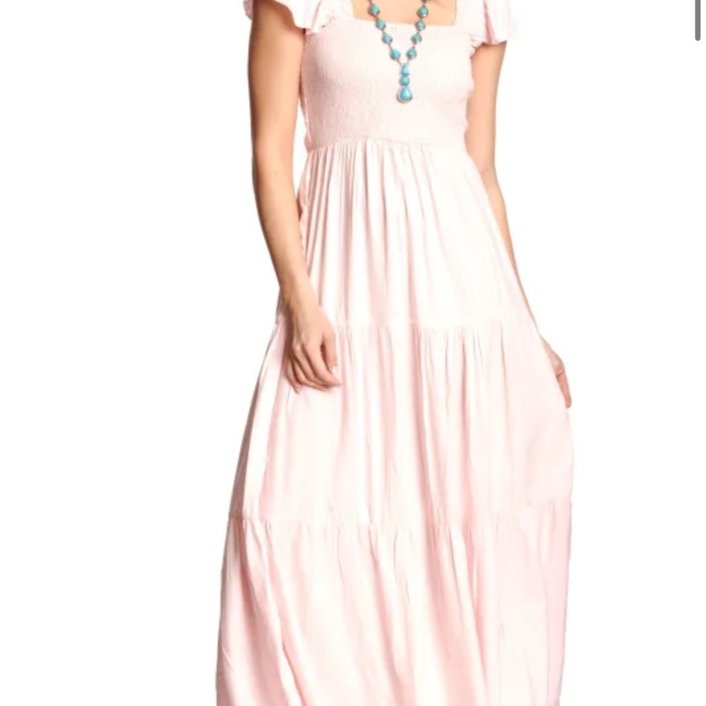 Rockin' C Women's Light Pink Smocked Dress